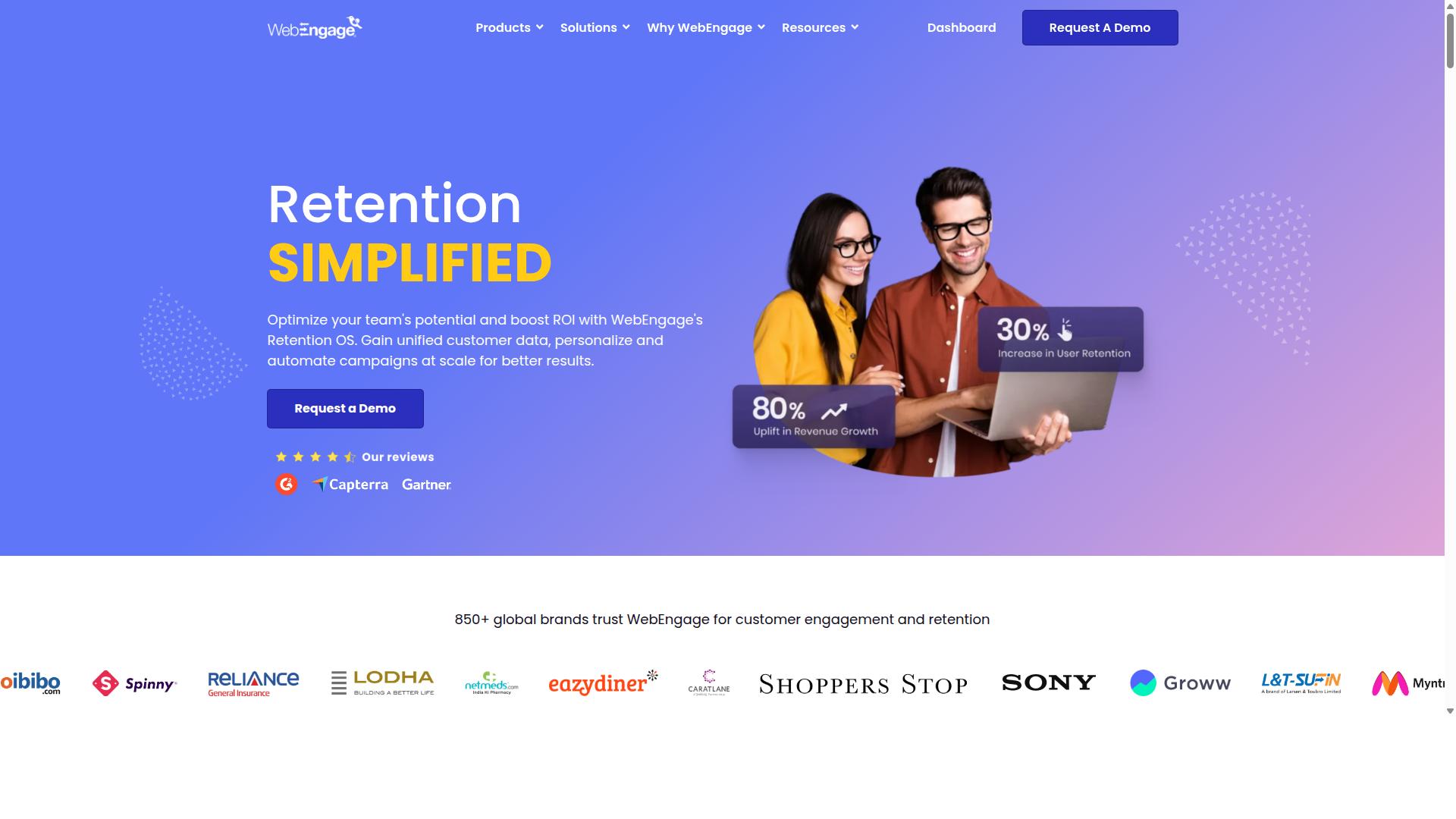 WebEngage website